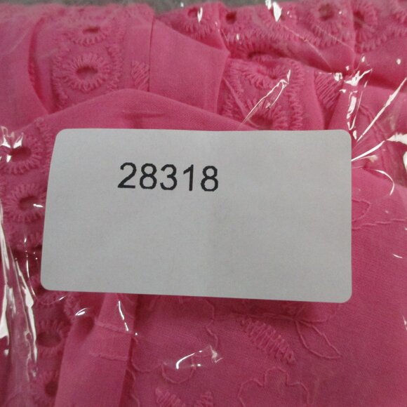 J Marie Presley Eyelet Midi Dress Womens Medium Pink Lace Lined NEW - Picture 6 of 6